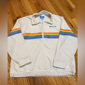 VTG Wilbur Soot Polaroid Oversized 1/4 Zip Pullover Fleece Rainbow Mens M